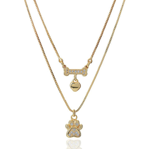 PET LOVER DOUBLE CHAIN NECKLACE | 18k Gold Filled