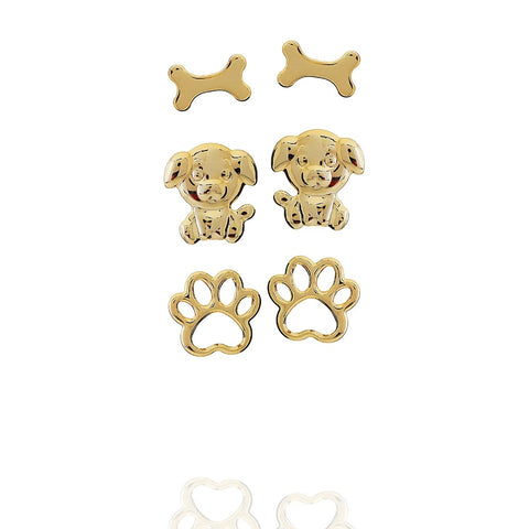 DOG TRIO EARRINGS | 18k Gold Filled