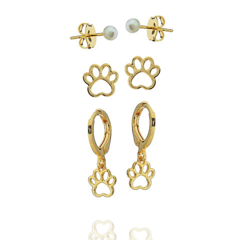 PAWS TRIO EARRINGS | 18k Gold Filled