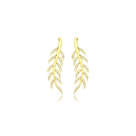 LEAF STUDDED EARRINGS | 18k Gold Filled
