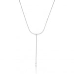 SIMPLE TIE NECKLACE | White Rhodium Plated