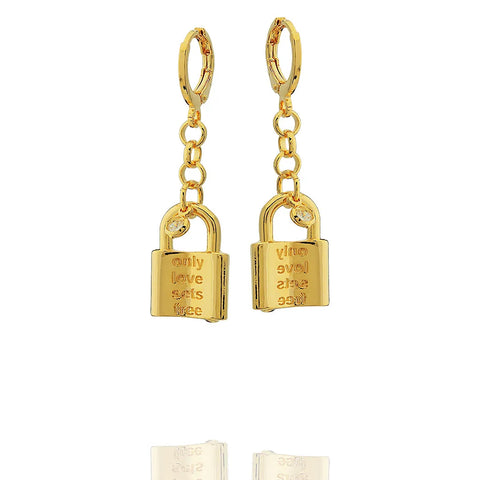 LOCK DROP EARRINGS | 18k Gold Filled