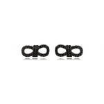 ONYX KNOT STUD EARRINGS | Black Rhodium Plated
