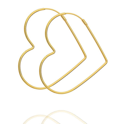HEART HOOP EARRINGS | 18k Gold Filled