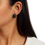 ENAMEL BACK OVAL STUD EARRINGS | 18k Gold Filled